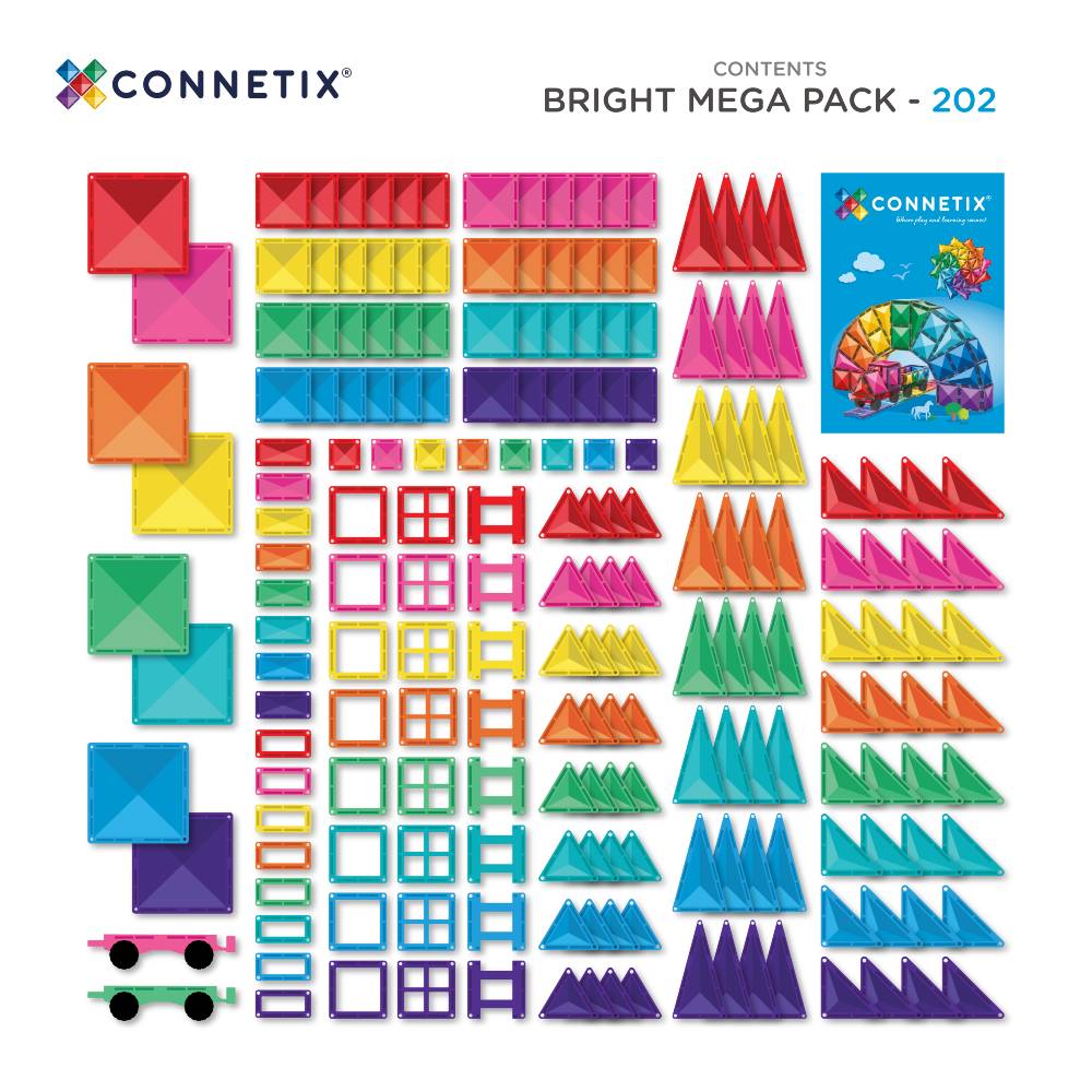 Connetix Bright Mega Pack - 202 Piece