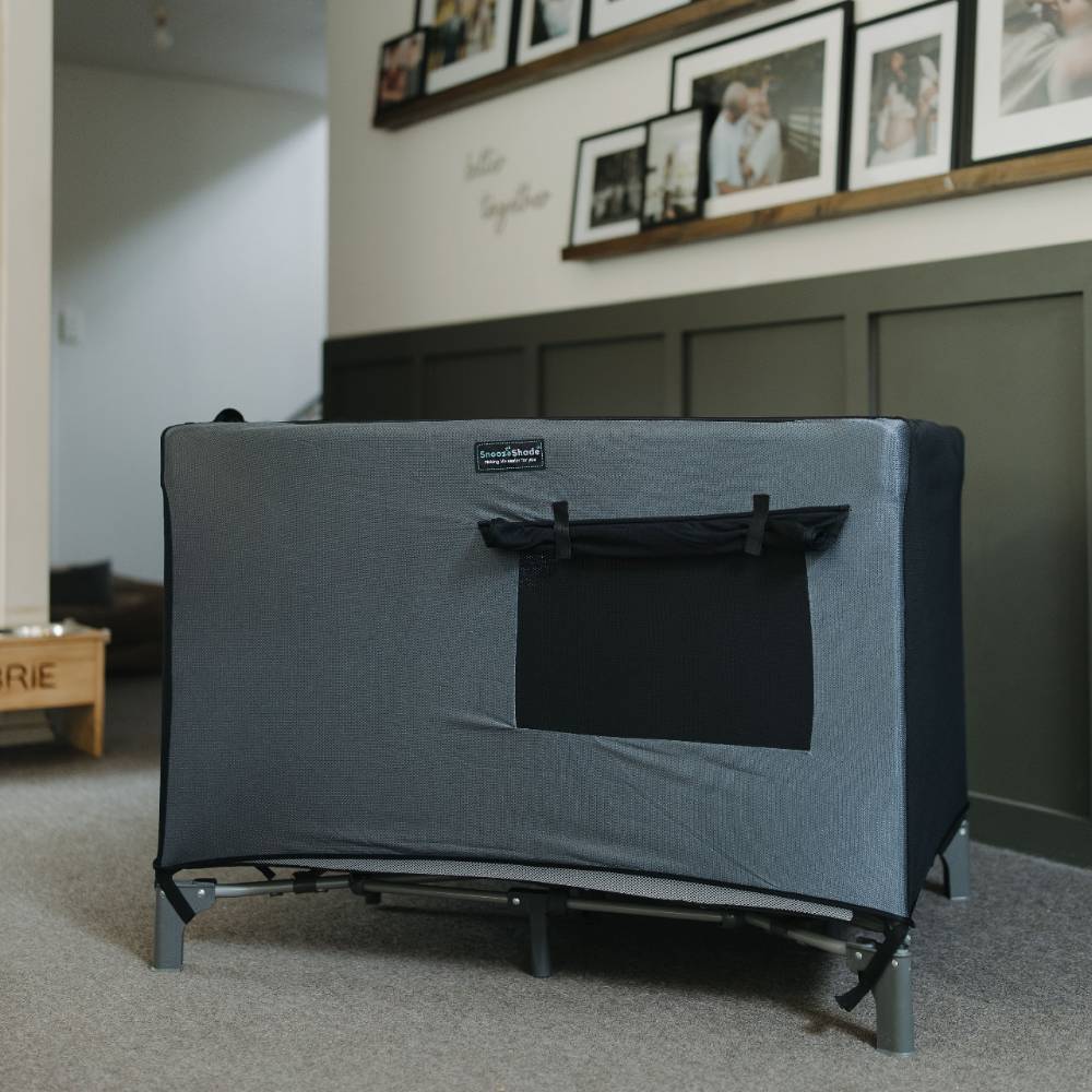 SnoozeShade Air-Permeable Travel Cot Blackout Cover