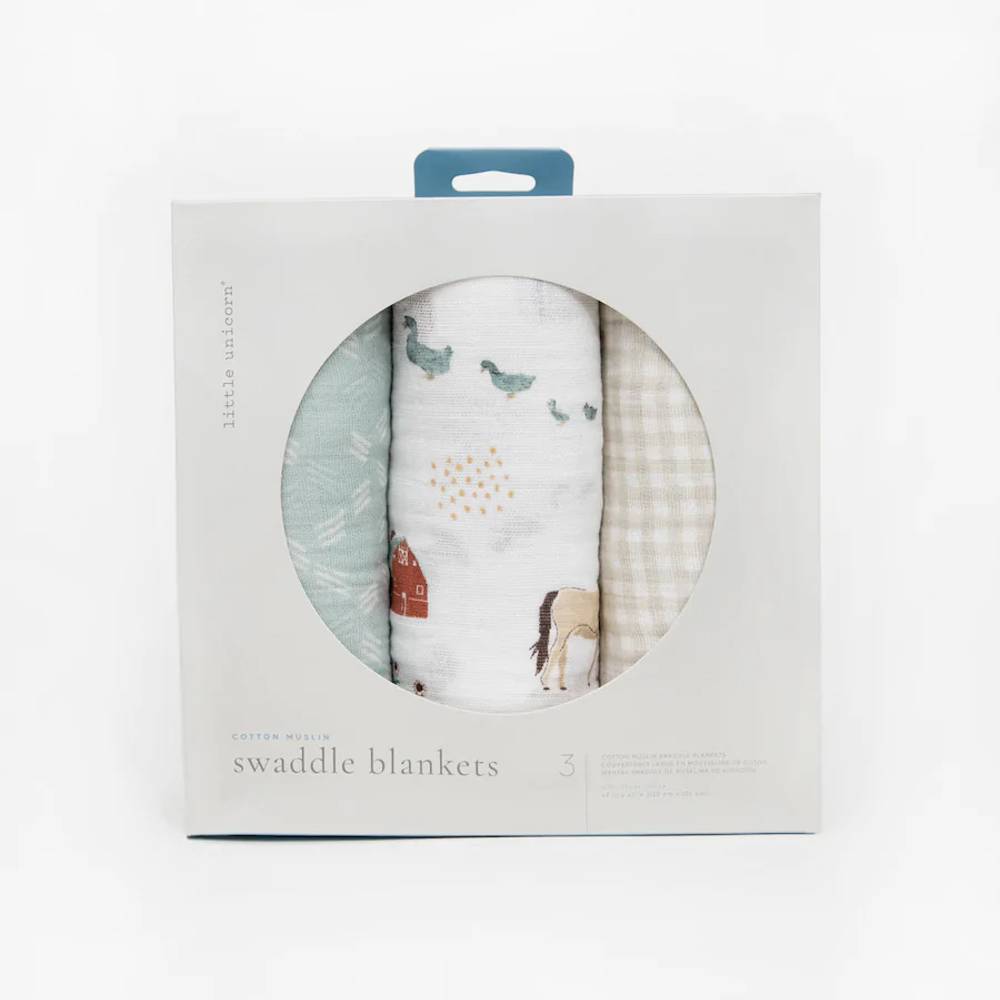 Little Unicorn - Cotton Muslin Swaddle Gift Set