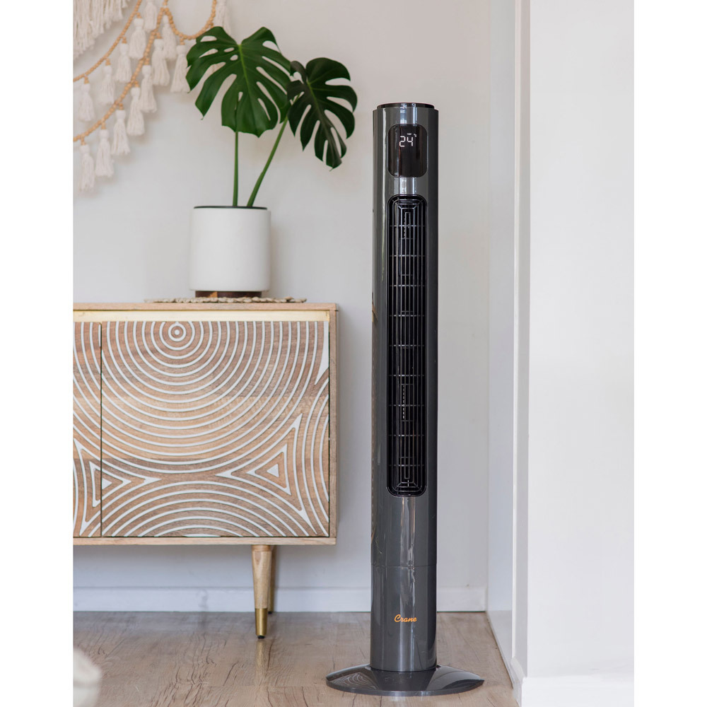 Crane Tower Fan and Air Circulator (116 cm) - Charcoal