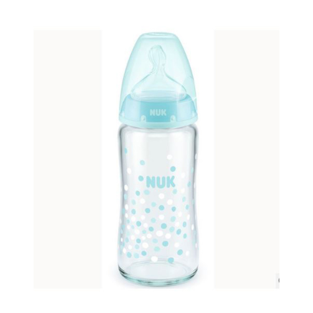 NUK First Choice Glass Bottle Wide Neck Blue