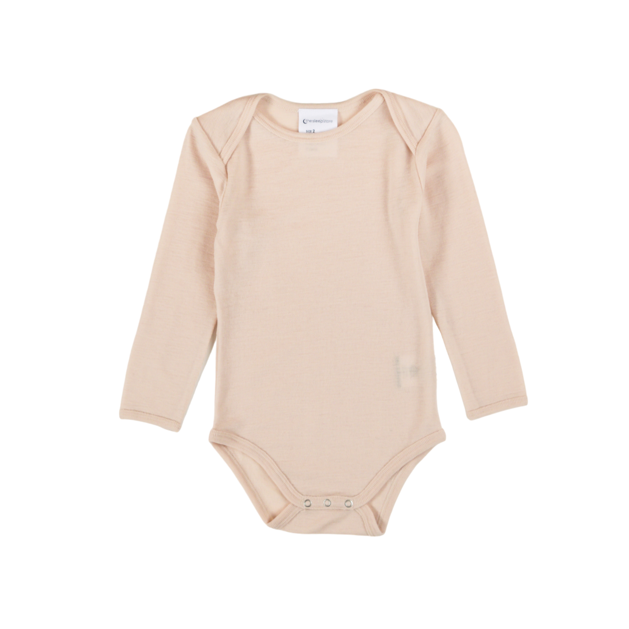 The Sleep Store Deluxe Merino Rib Long Sleeve Bodysuit in Almond