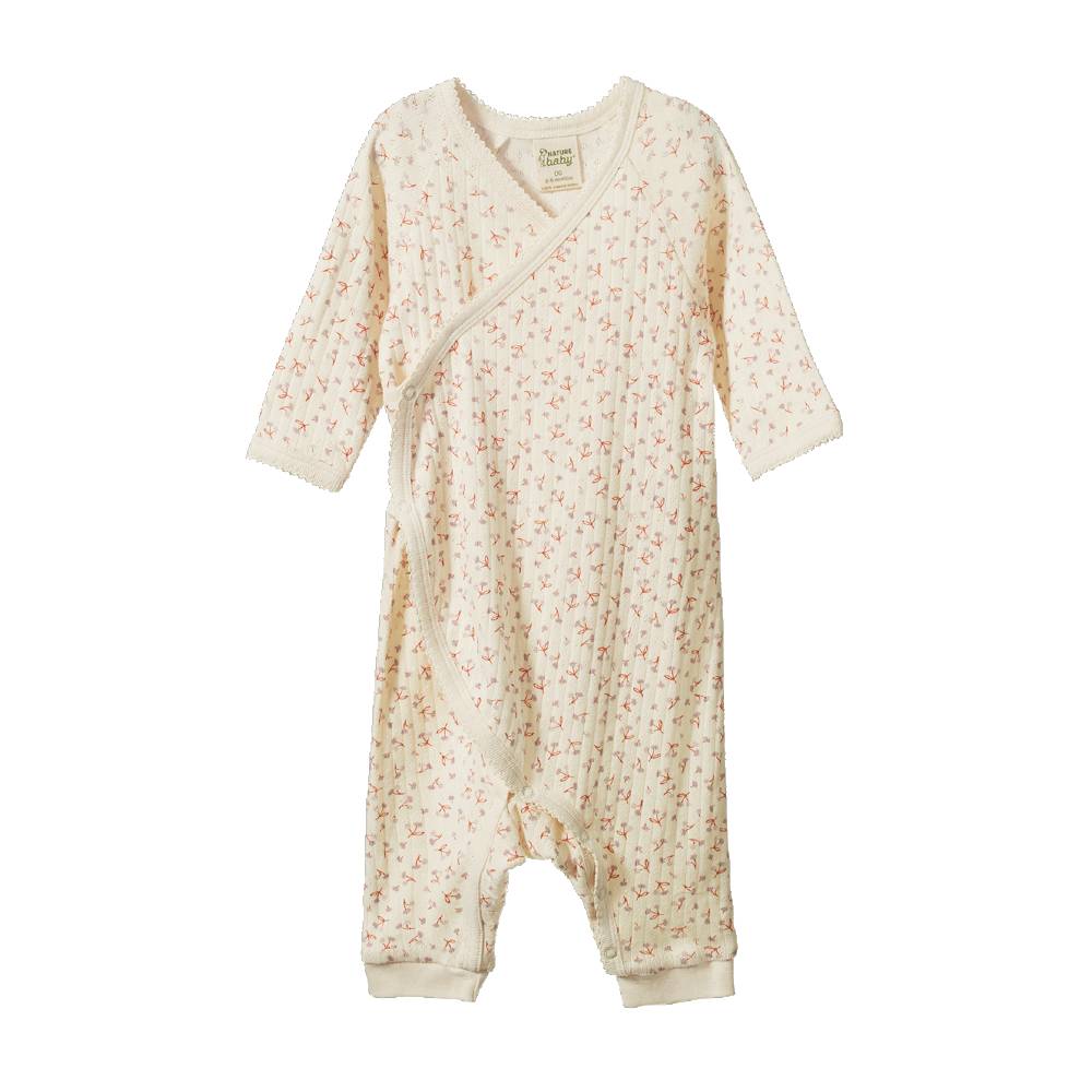 Nature Baby Cotton Pointelle Kimono Stretch and Grow