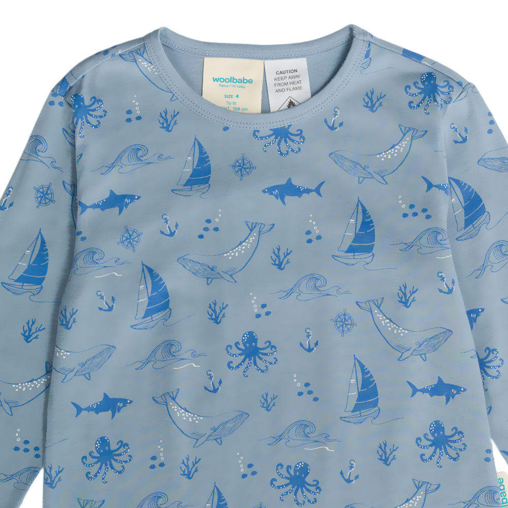 Woolbabe Merino/Organic Cotton Winter Pyjamas 1-8 years