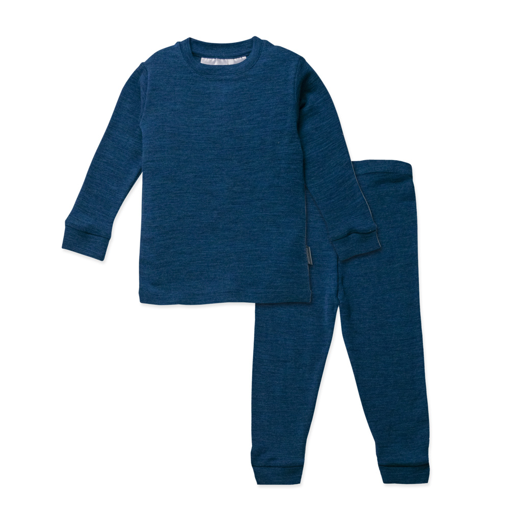 The Sleep Store Deluxe Merino Rib Pyjamas - Deep Blue