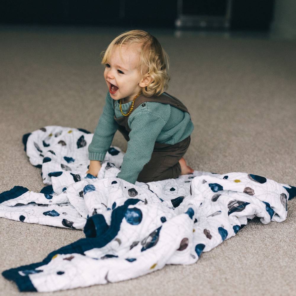 Little Unicorn Muslin Quilted Throw Blanket