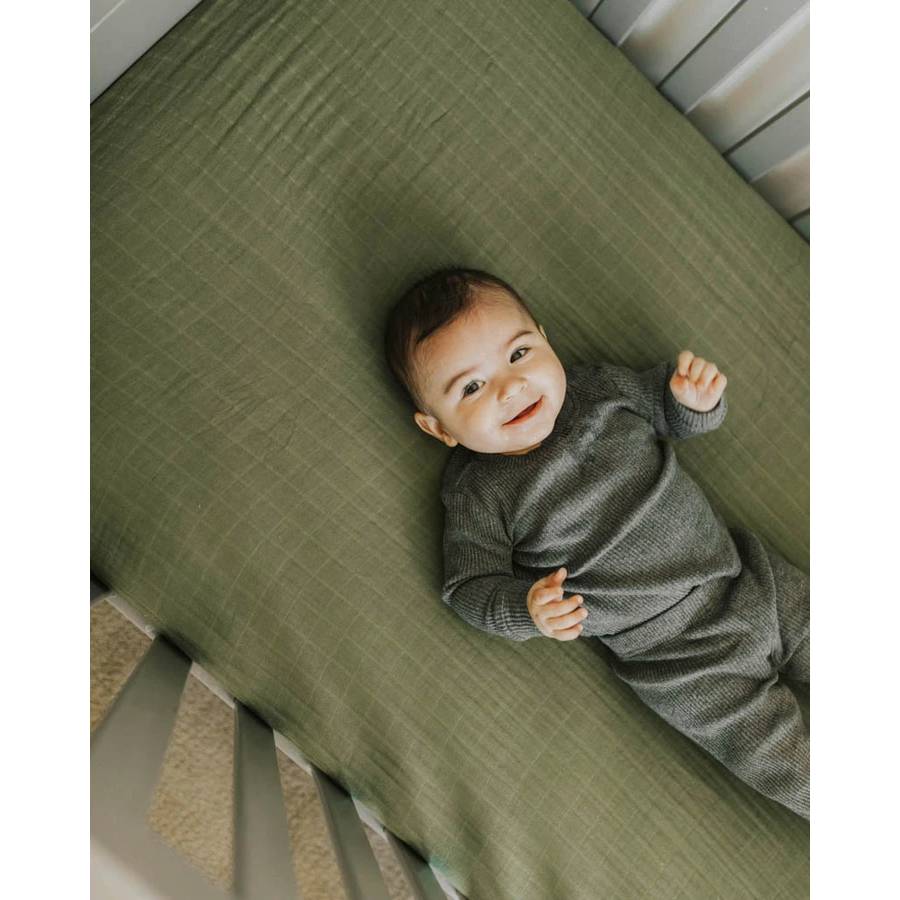 Little Unicorn - Muslin Fitted Cot Sheet - 132 x 71cm