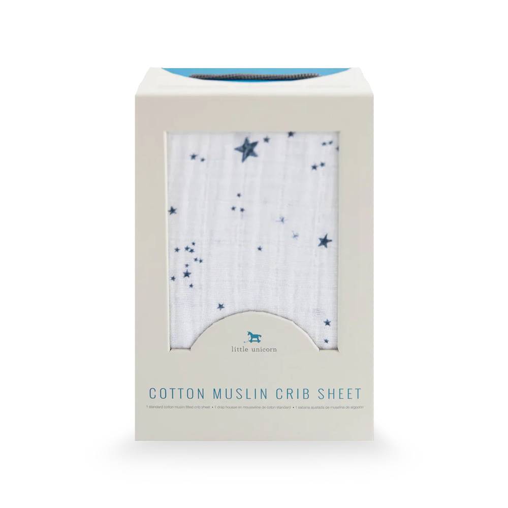 Little Unicorn - Muslin Fitted Cot Sheet - 132 x 71cm
