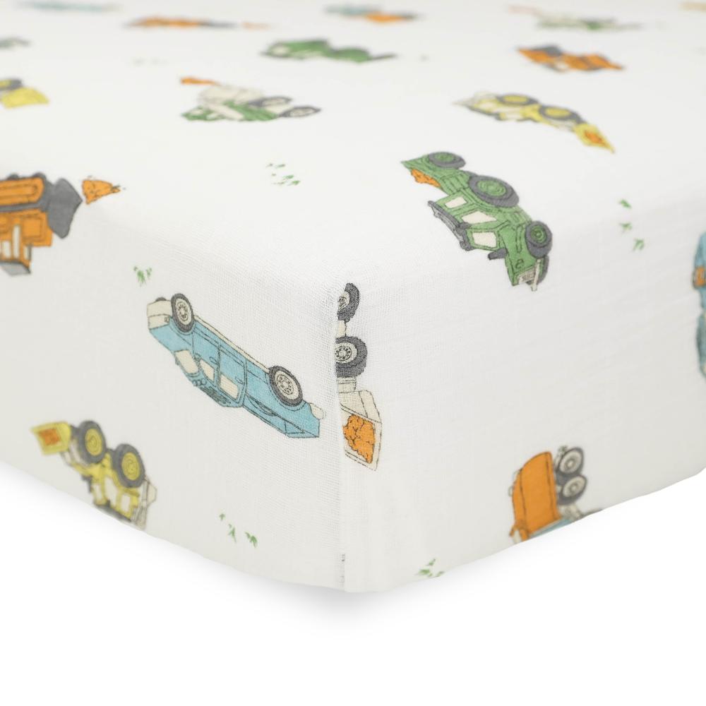 Little Unicorn - Muslin Fitted Cot Sheet - 132 x 71cm