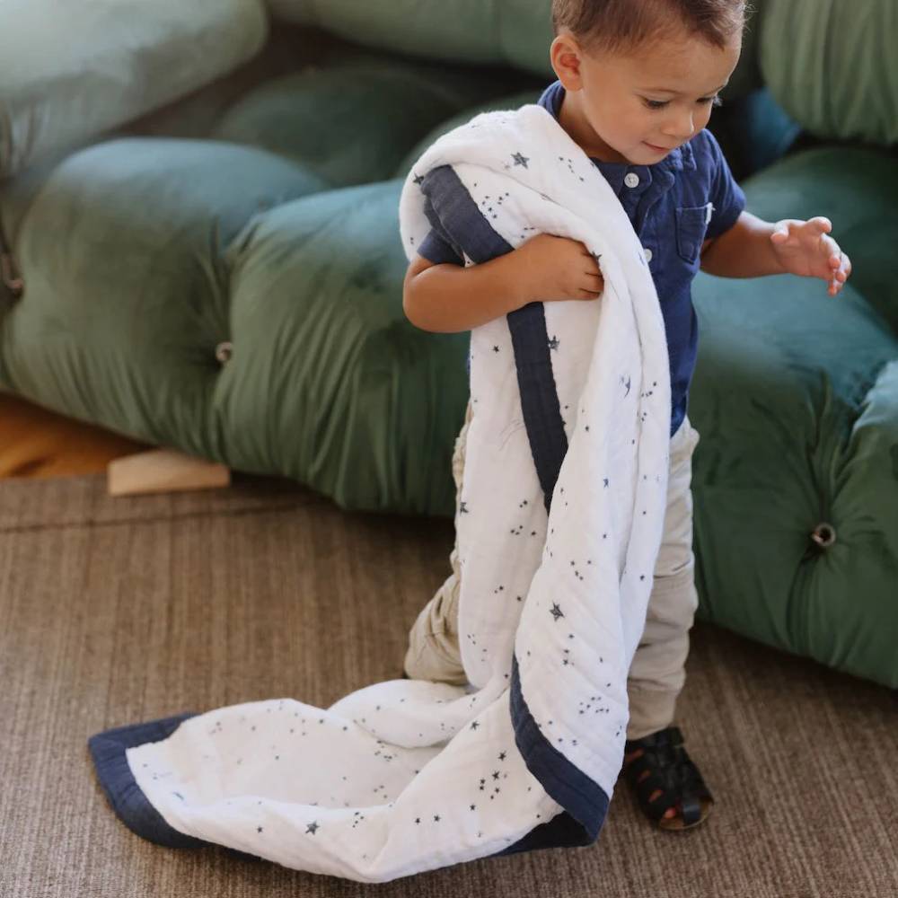 Little Unicorn 4 layer Muslin Cot Blanket