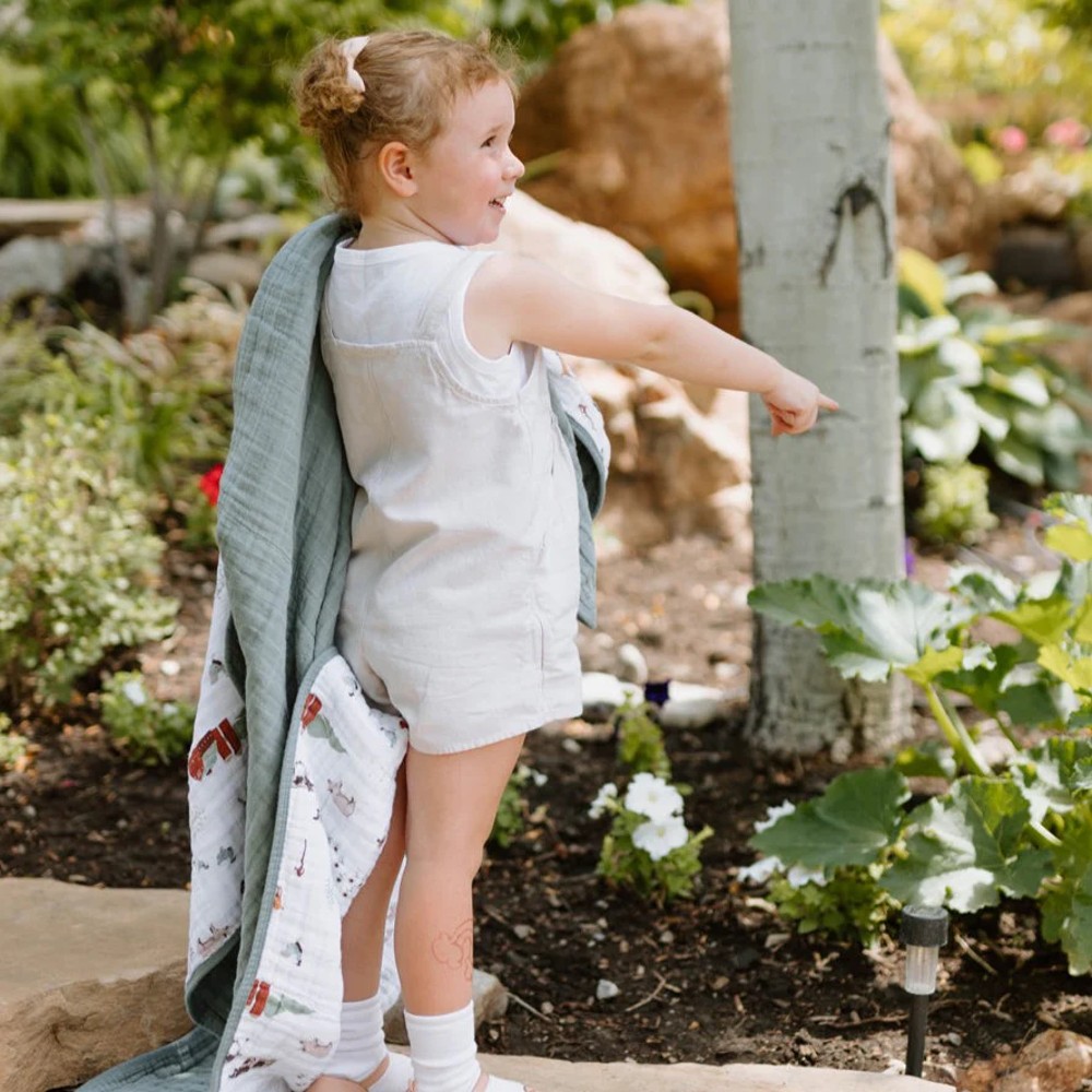 Little Unicorn 4 layer Muslin Cot Blanket