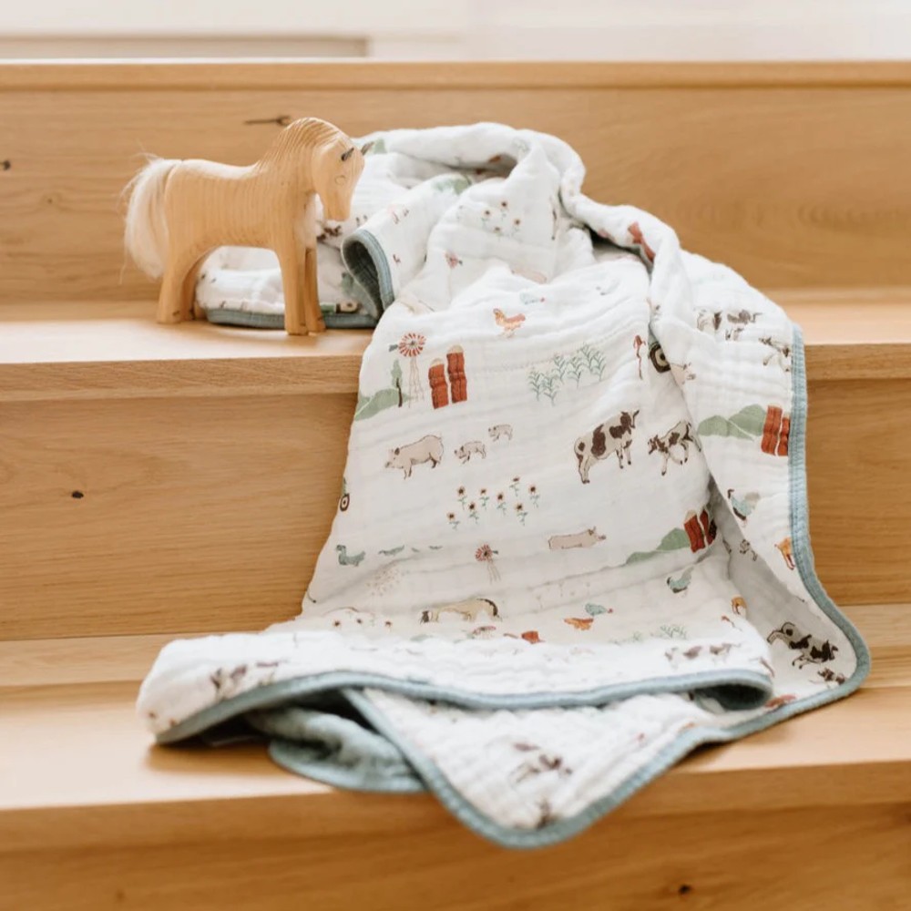 Little Unicorn 4 layer Muslin Cot Blanket