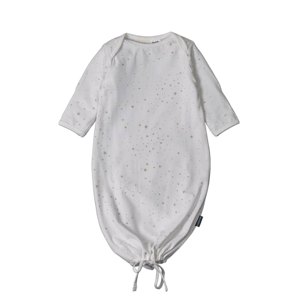 Organic Cotton Drawstring Baby Gown