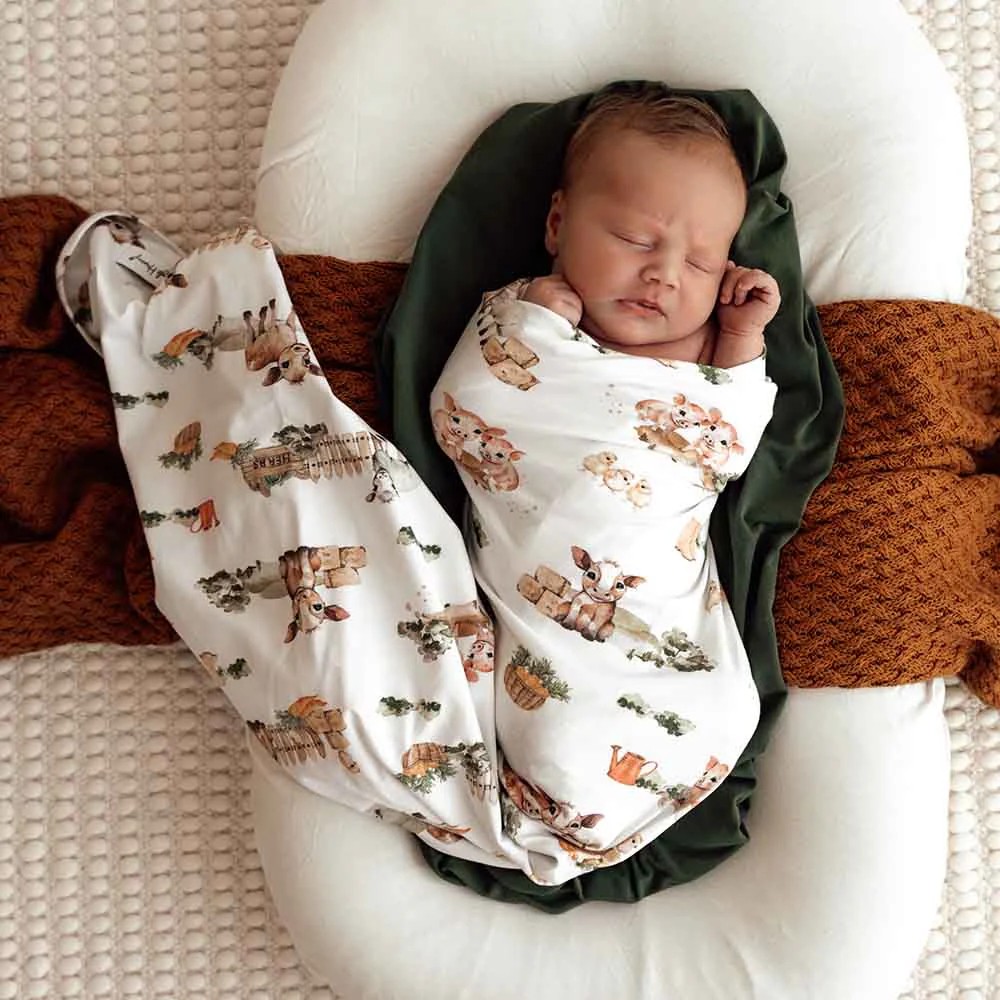 Snuggle Hunny Baby Jersey Wrap & Beanie Set