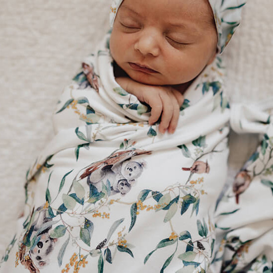 Snuggle Hunny Baby Jersey Wrap & Beanie Set