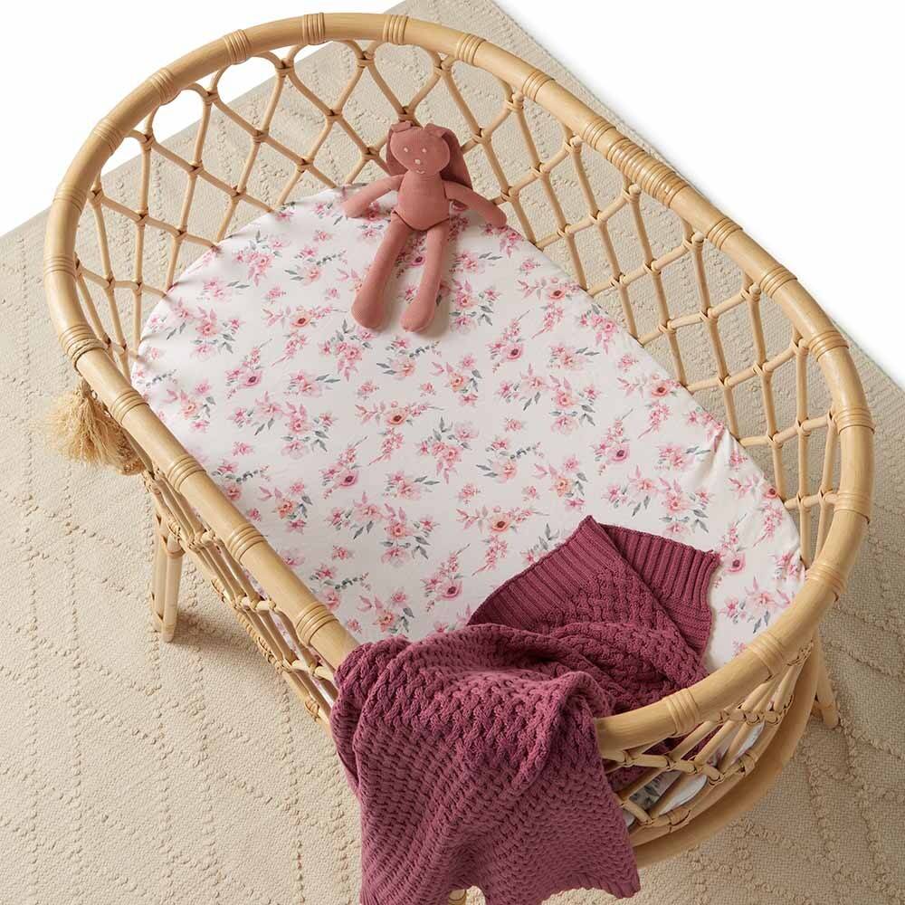 Snuggle Hunny Kids Fitted Bassinet Sheet / Change Pad Cover - 80 x 48cm