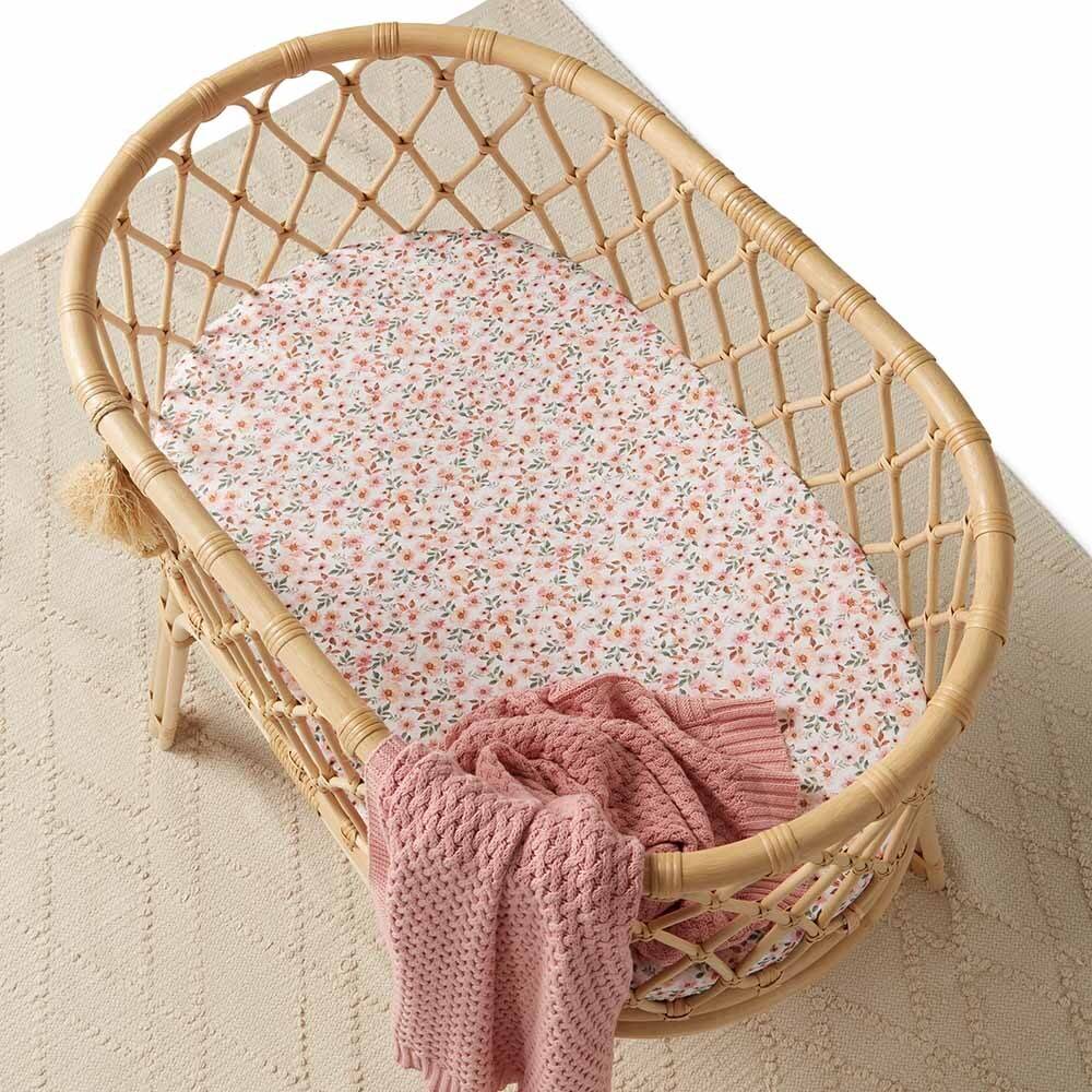 Snuggle Hunny Kids Fitted Bassinet Sheet / Change Pad Cover - 80 x 48cm