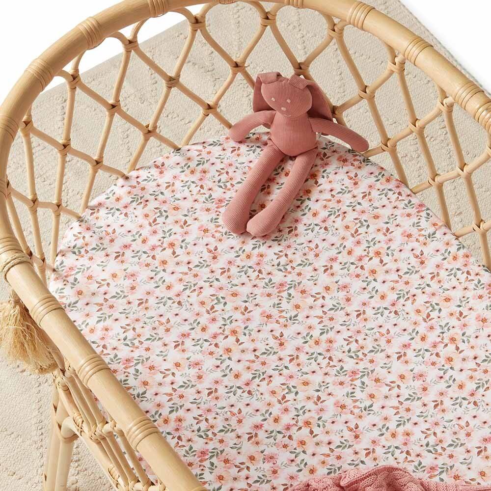 Snuggle Hunny Kids Fitted Bassinet Sheet / Change Pad Cover - 80 x 48cm