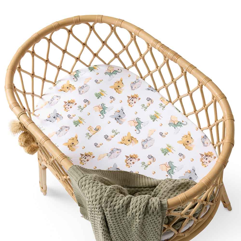 Snuggle Hunny Kids Fitted Bassinet Sheet / Change Pad Cover - 80 x 48cm