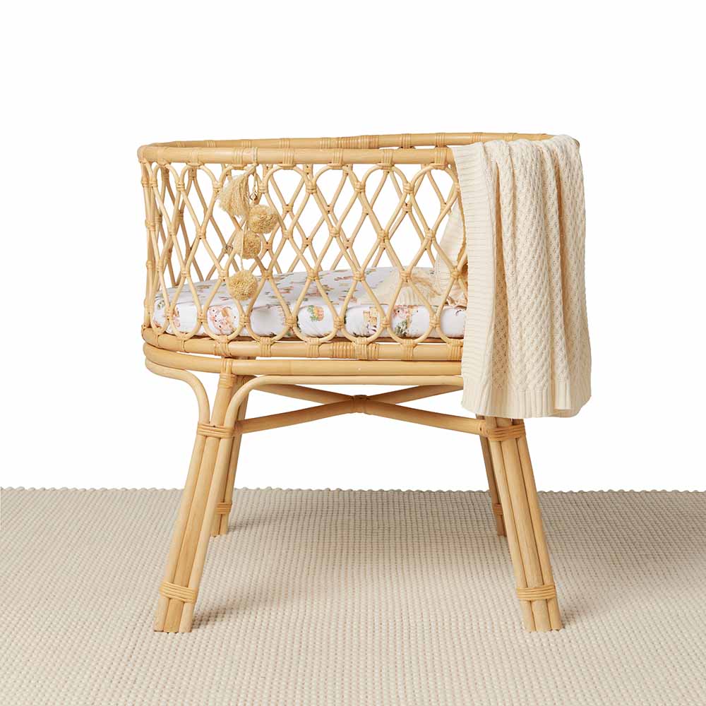 Snuggle Hunny Kids Fitted Bassinet Sheet / Change Pad Cover - 80 x 48cm