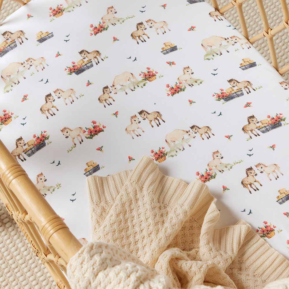 Snuggle Hunny Kids Fitted Bassinet Sheet / Change Pad Cover - 80 x 48cm