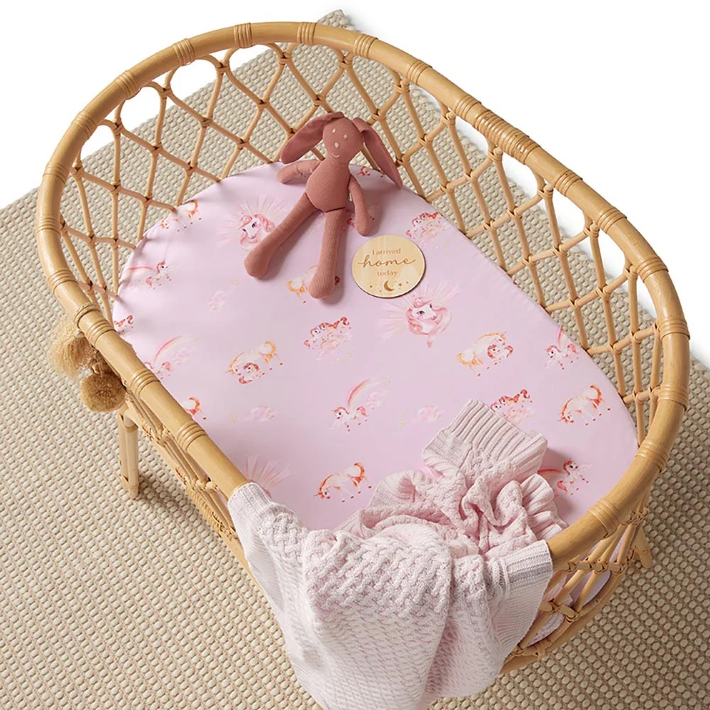 Snuggle Hunny Kids Fitted Bassinet Sheet / Change Pad Cover - 80 x 48cm