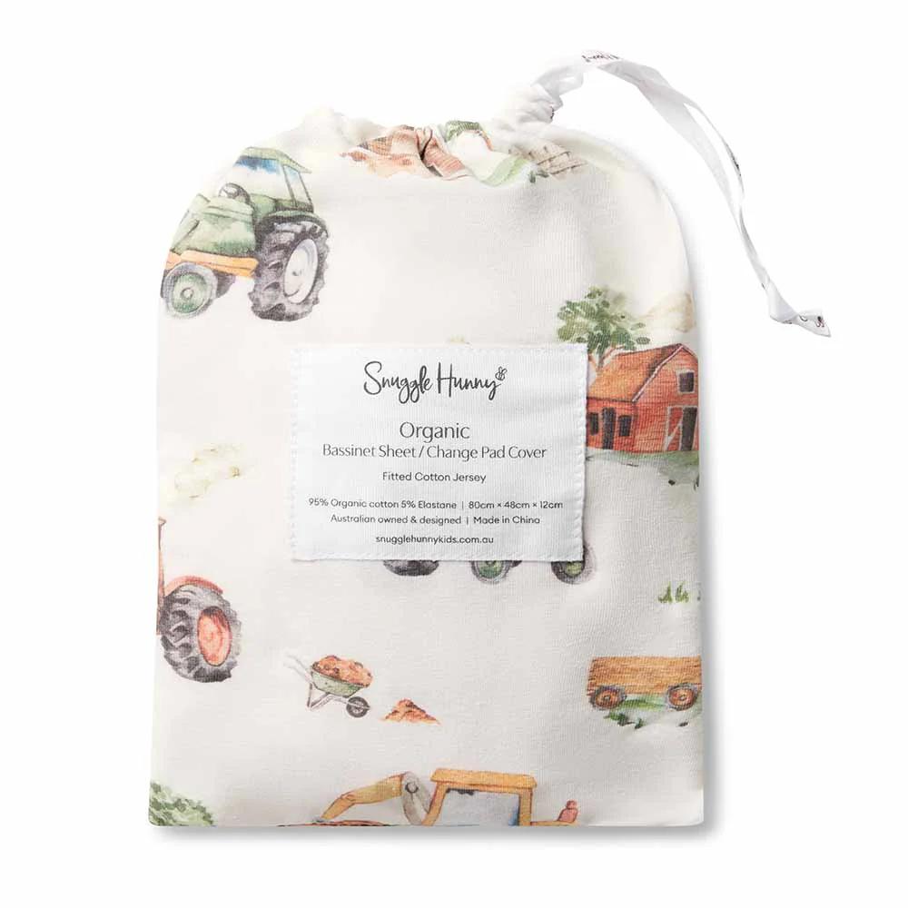 Snuggle Hunny Kids Fitted Bassinet Sheet / Change Pad Cover - 80 x 48cm