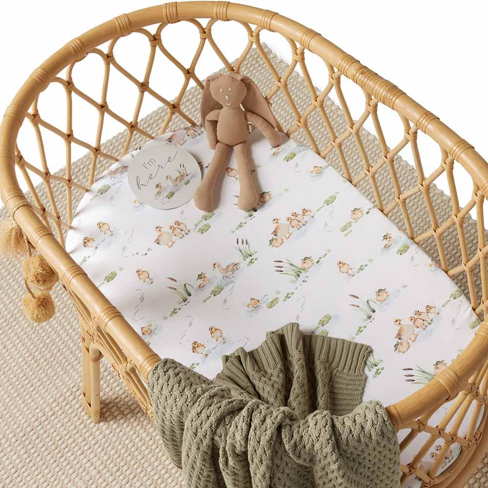 Snuggle Hunny Kids Fitted Bassinet Sheet / Change Pad Cover - 80 x 48cm