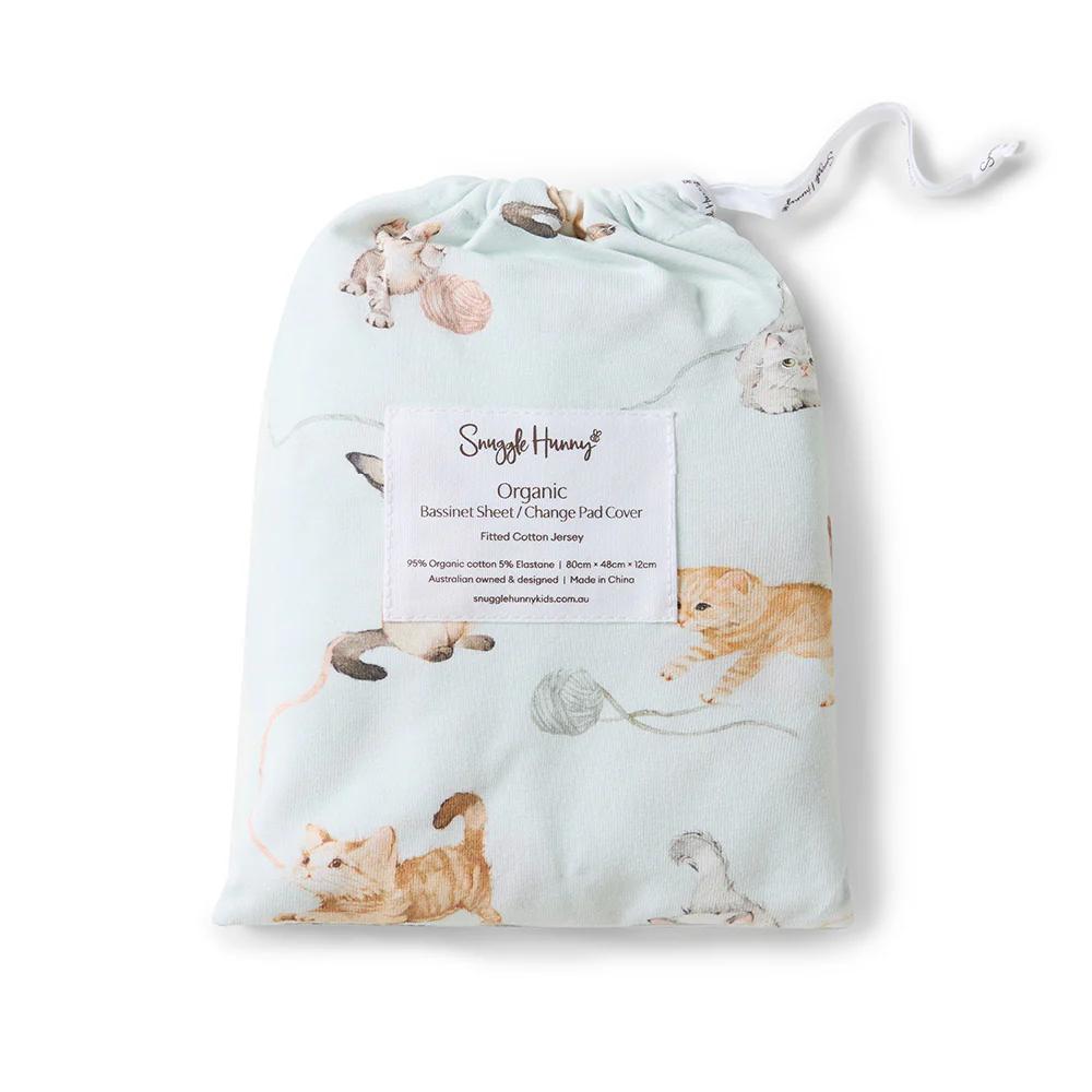 Snuggle Hunny Kids Fitted Bassinet Sheet / Change Pad Cover - 80 x 48cm