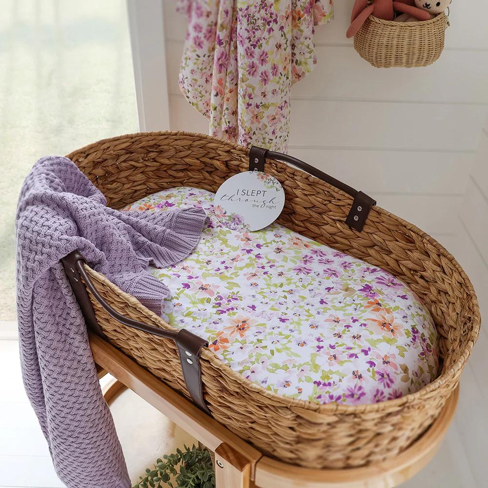 Snuggle Hunny Kids Fitted Bassinet Sheet / Change Pad Cover - 80 x 48cm