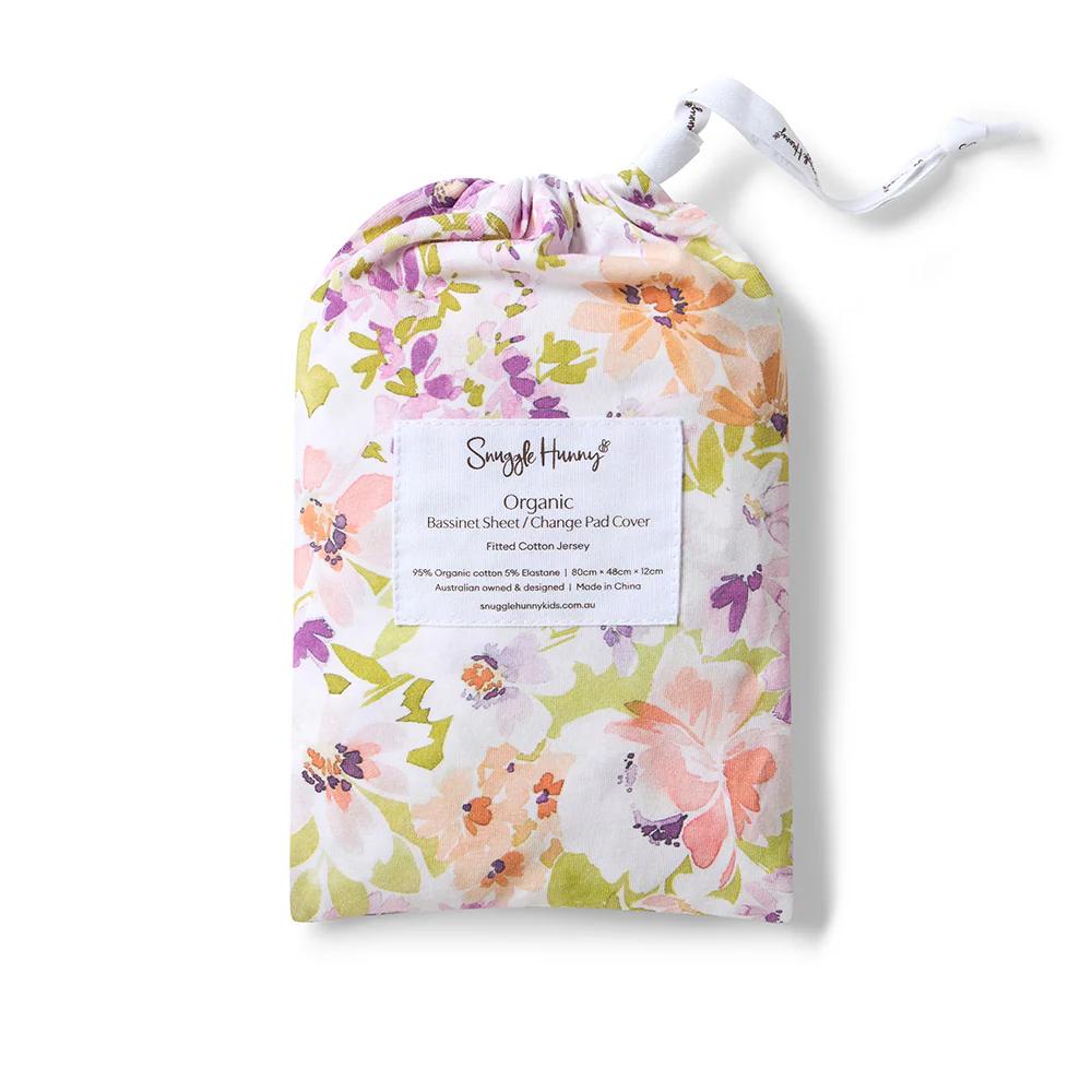 Snuggle Hunny Kids Fitted Bassinet Sheet / Change Pad Cover - 80 x 48cm