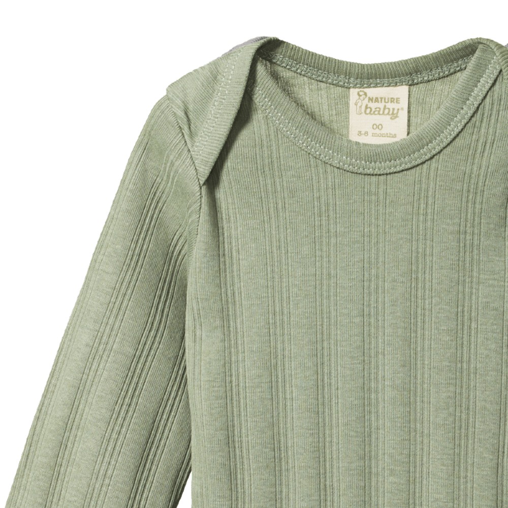 Nature Baby Organic Cotton Derby Rib Bodysuit - 2 pack