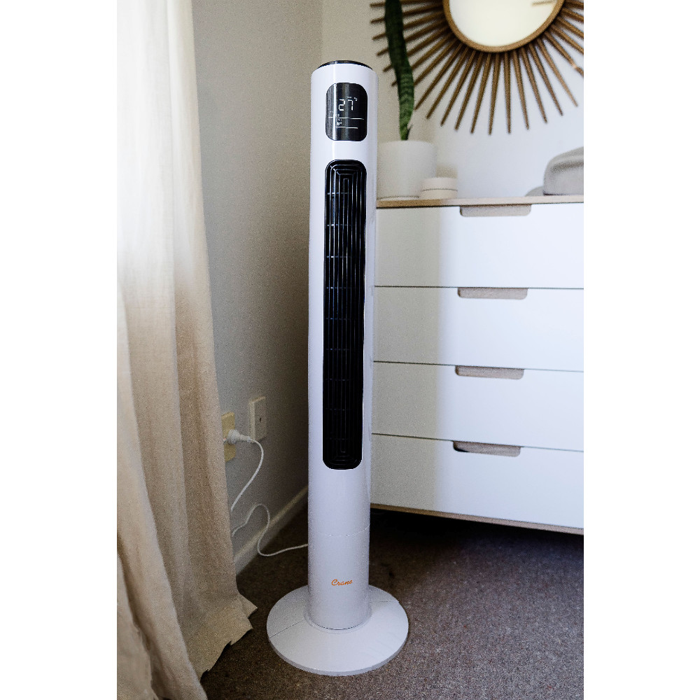 Crane Tower Fan and Air Circulator (116 cm) - White