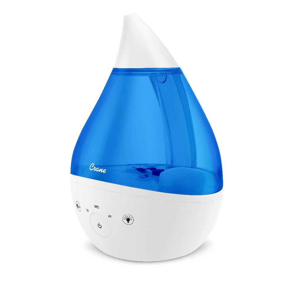 Crane 4-in-1 Filter Free Top Fill Drop Cool Mist Humidifier w/ Sound Machine, Night Light and Vapour Pad Tray