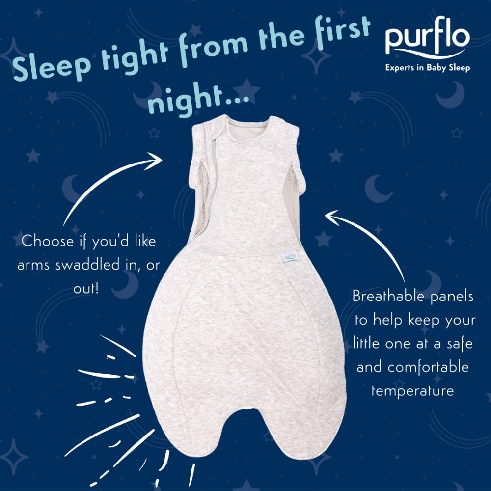 Purflo 2.5 tog Swaddle to Sleep Bag - All Seasons