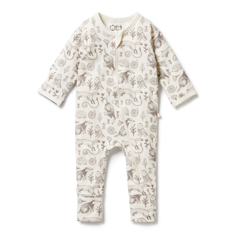 Wilson + Frenchy Long Sleeve Organic Zipsuit with feet