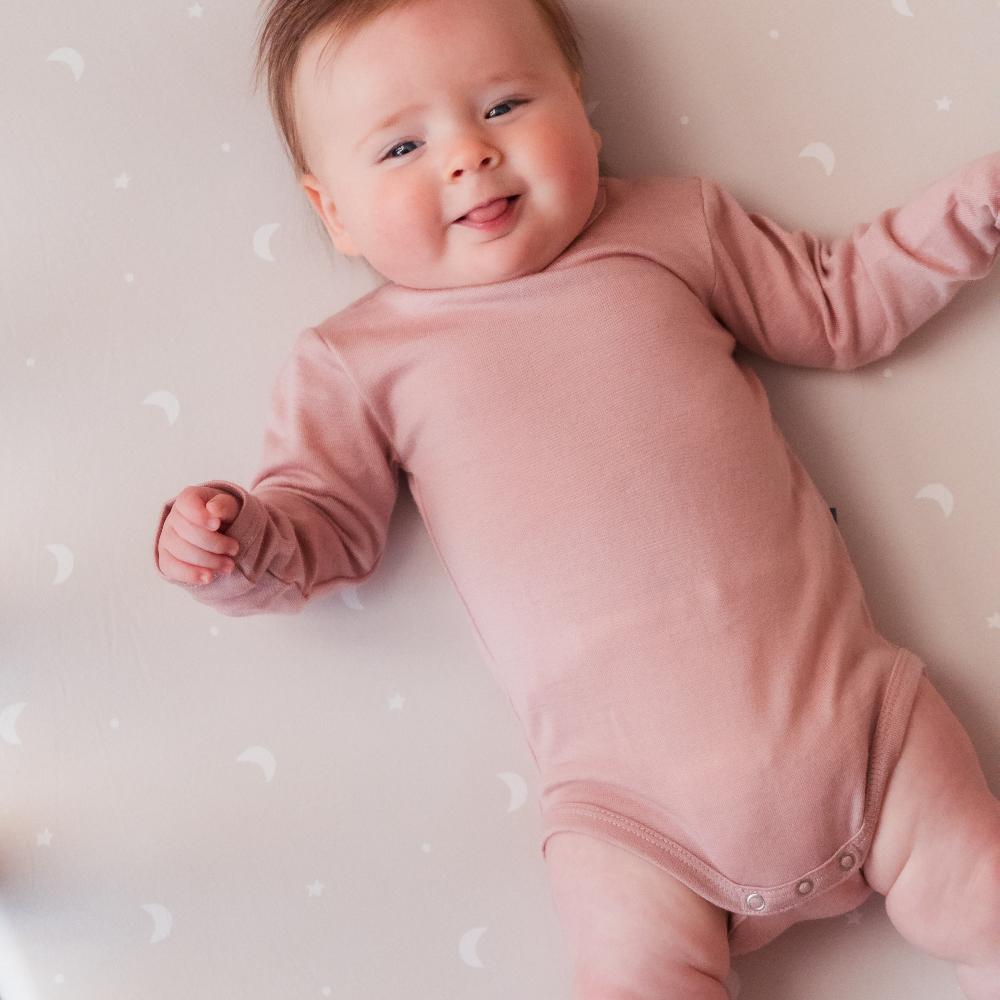 The Sleep Store Jersey New Zealand Merino Wool Long Sleeve Bodysuit - Newborn - 2 years