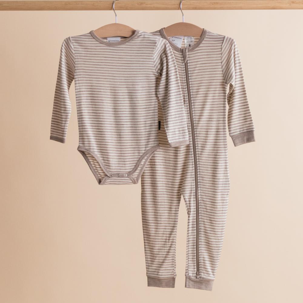 The Sleep Store Jersey New Zealand Merino Wool Long Sleeve Bodysuit - Newborn - 2 years