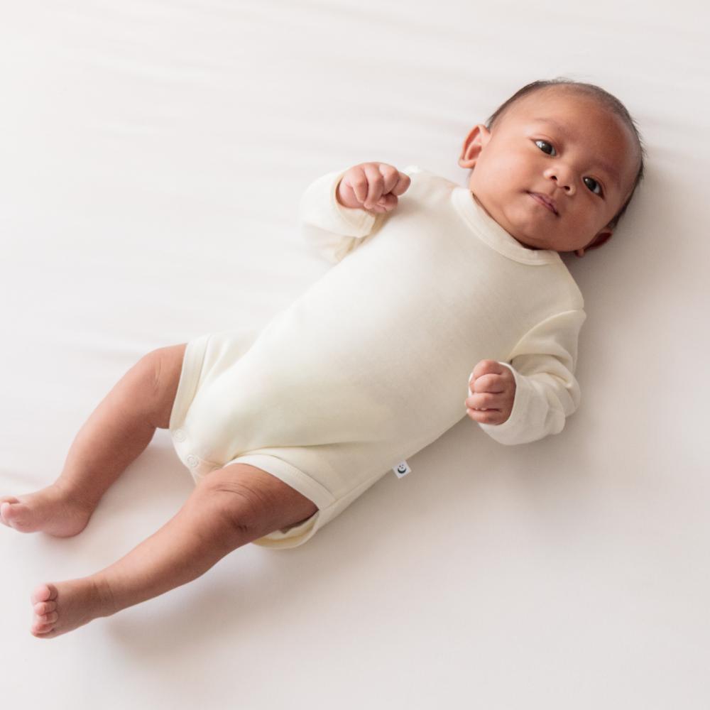 The Sleep Store Jersey New Zealand Merino Wool Long Sleeve Bodysuit - Newborn - 2 years