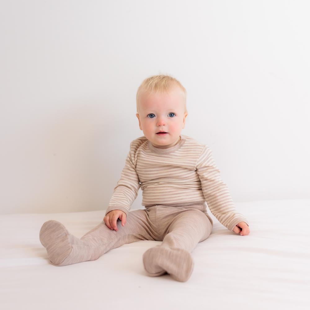 The Sleep Store Jersey New Zealand Merino Wool Long Sleeve Bodysuit - Newborn - 2 years