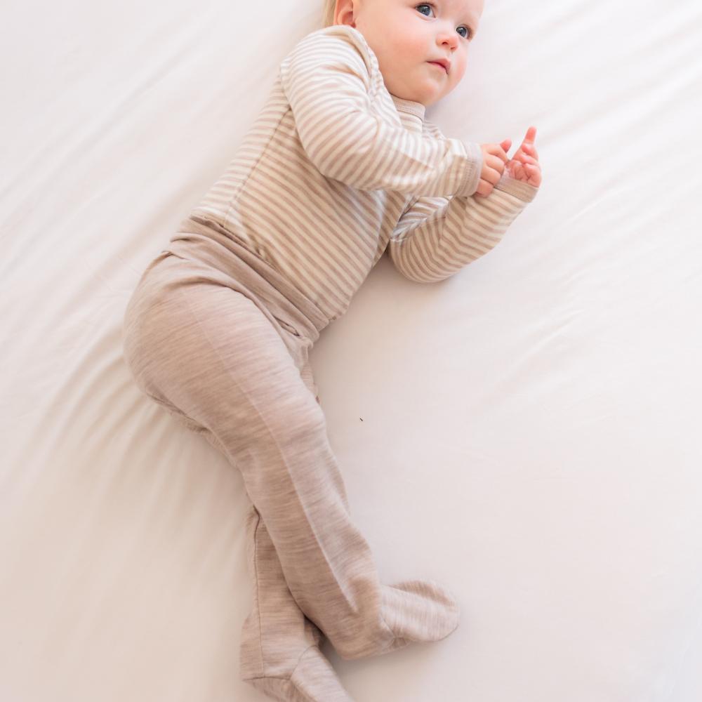 The Sleep Store Jersey New Zealand Merino Wool Long Sleeve Bodysuit - Newborn - 2 years