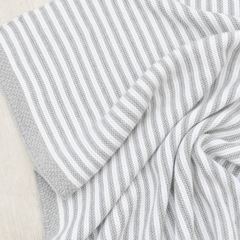 Living Textiles Cotton Knit Stripe Blanket