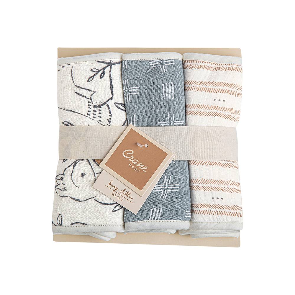 Crane Baby Burp Cloths - 3 Pack