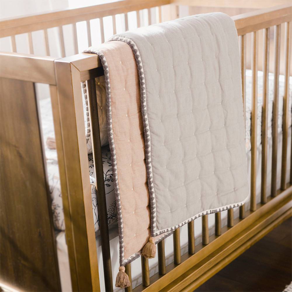 Crane Baby Reversible Cot Quilt - Ezra