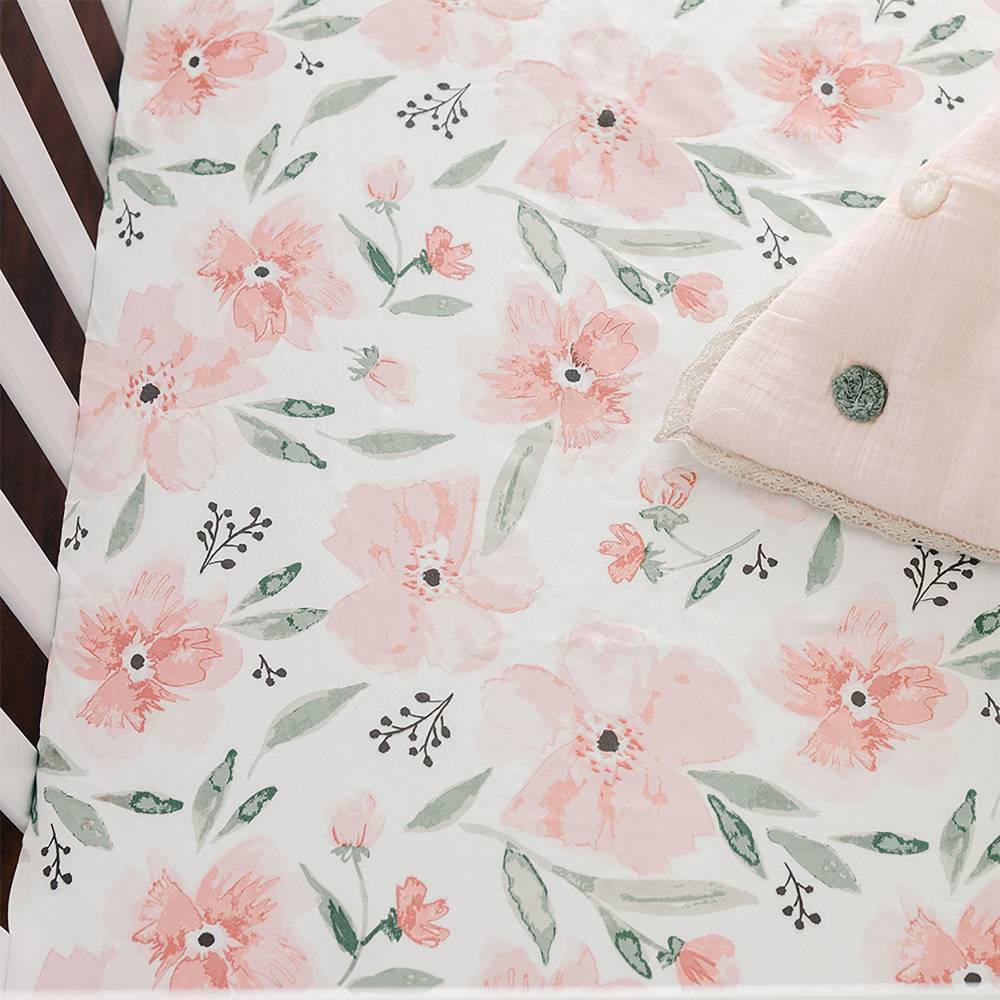 Crane Baby Cot Fitted Sheet - Parker Collection - 132 x 71cm