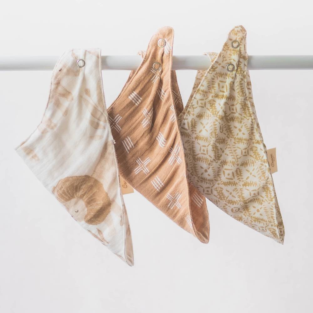 Crane Baby Muslin Bandana Bib 3pk