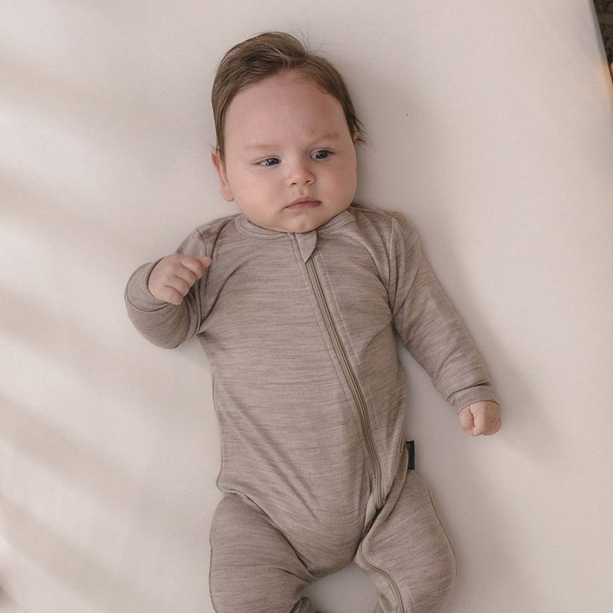 The Sleep Store Jersey Merino - Footed Zipsuit