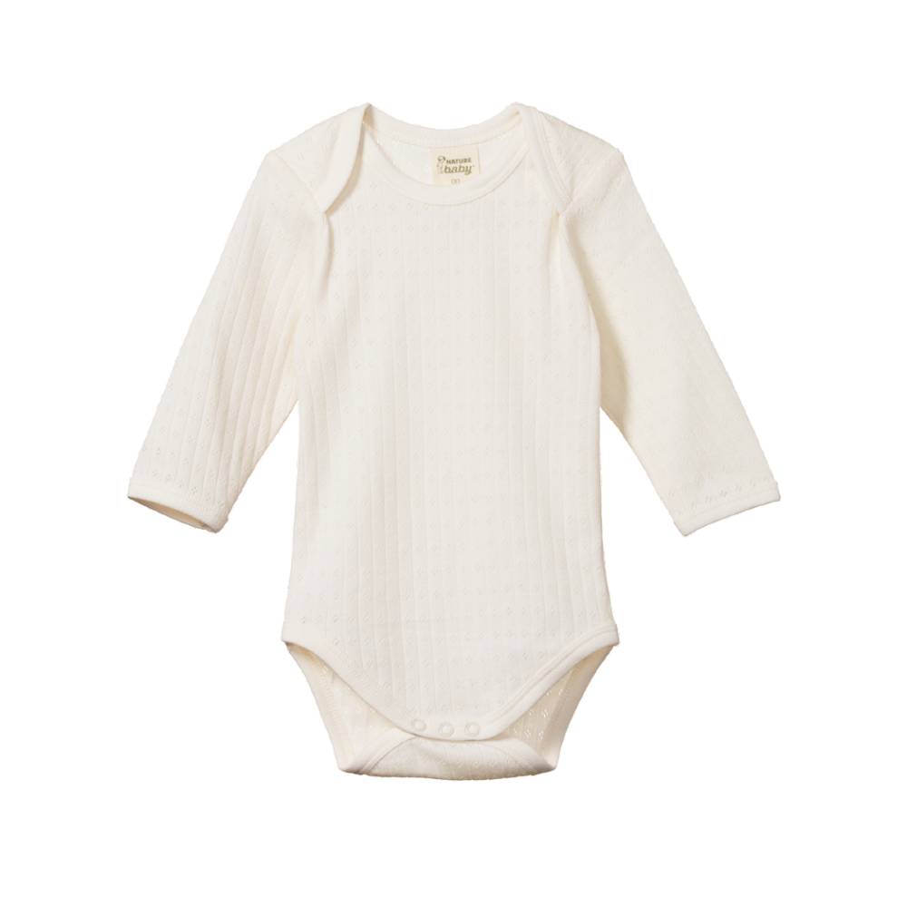 Nature Baby Pointelle Long Sleeve Bodysuit | Bodysuits & Singlets ...