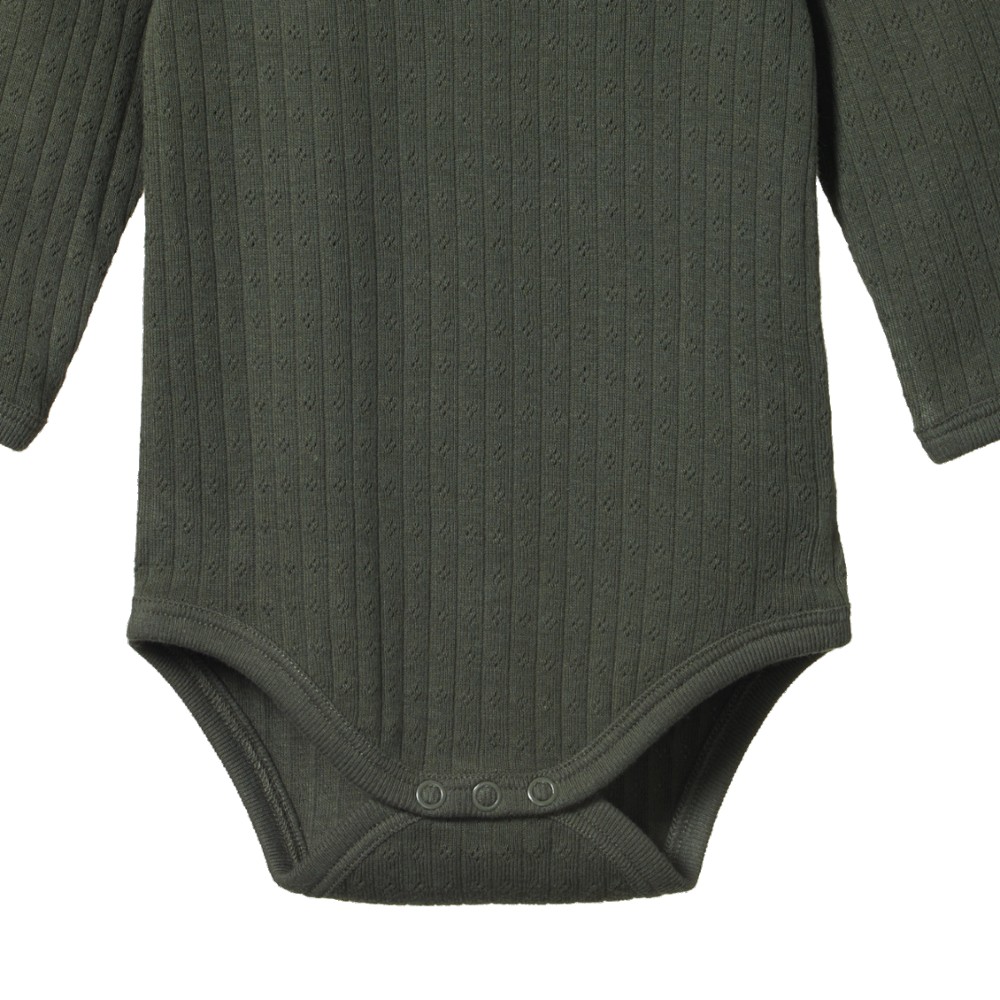 Nature Baby Pointelle Long Sleeve Bodysuit