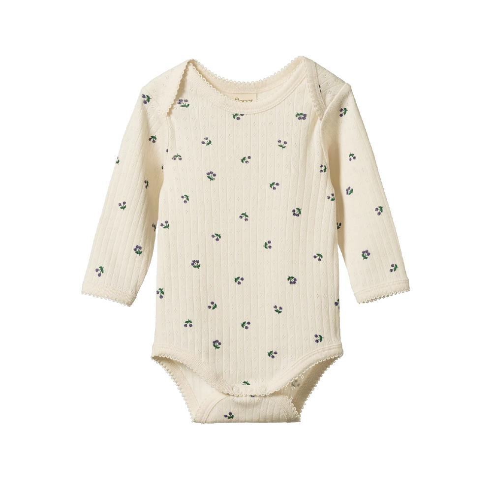 Nature Baby Pointelle Long Sleeve Bodysuit